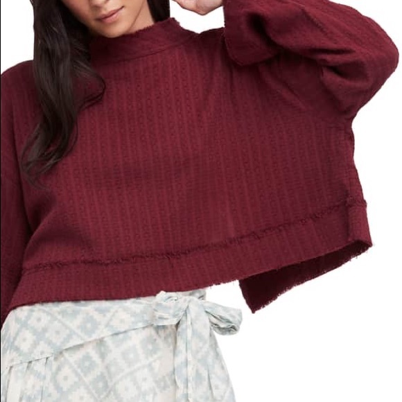 Free People Waking in Hueco tie back Crop Sweater - Picture 2 of 8